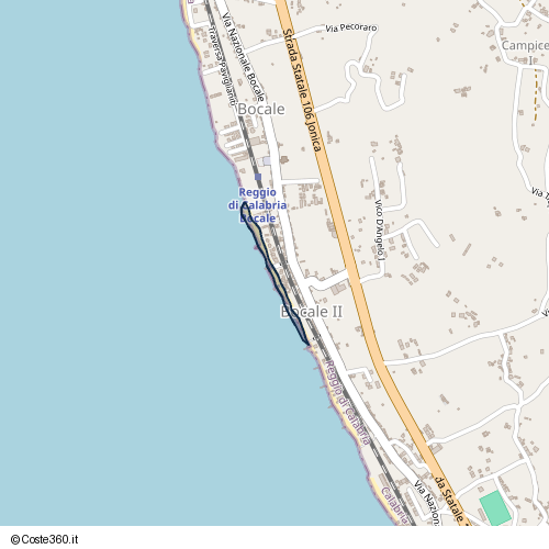 Posizione della spiaggia Spiaggia nei pressi di Bocale II, Reggio di Calabria, 89134