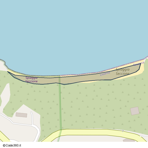 Posizione della spiaggia Spiaggia nei pressi di Portoferraio, 57037