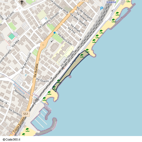 Posizione della spiaggia Spiaggia nei pressi di Lungomare, Loano, 17025