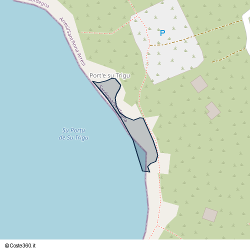 Posizione della spiaggia Spiaggia nei pressi di Arresi/Sant'Anna Arresi, 09010