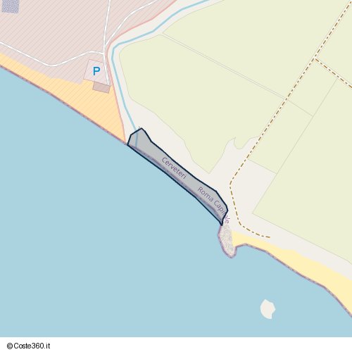 Posizione della spiaggia Spiaggia nei pressi di Cerveteri, 00050