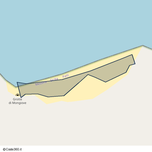 Posizione della spiaggia Spiaggia nei pressi di Galleria Mongiove, Patti, 98066