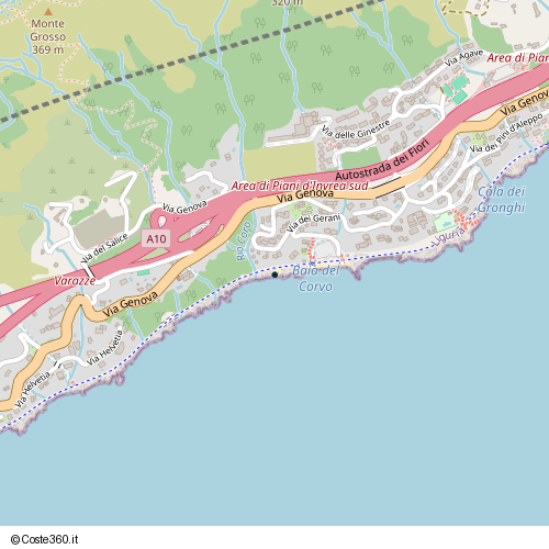 Posizione della spiaggia Spiaggia nei pressi di Lungomare Europa, Invrea, Varazze, 17019