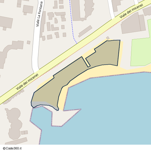 Posizione della spiaggia Spiaggia nei pressi di SP122, Pulsano, 74026