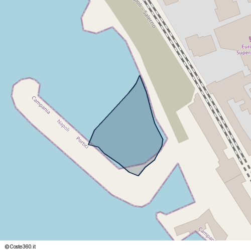 Posizione della spiaggia Spiaggia nei pressi di Via Emanuele Gianturco, Portici, 80055