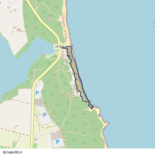 Posizione della spiaggia Spiaggia nei pressi di SP366, Otranto, 73028