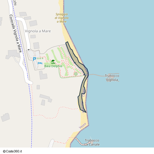 Posizione della spiaggia Spiaggia nei pressi di Contrada Vignola a Mare, Vasto, 66054