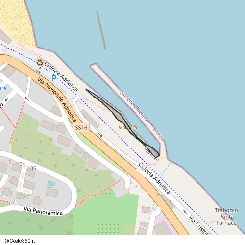 Posizione della spiaggia Spiaggia nei pressi di Ciclovia Adriatica, San Vito Chietino, 66038