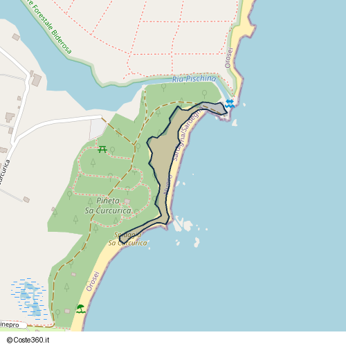 Posizione della spiaggia Spiaggia nei pressi di Via Sa Curcurica, Orosei, 08028