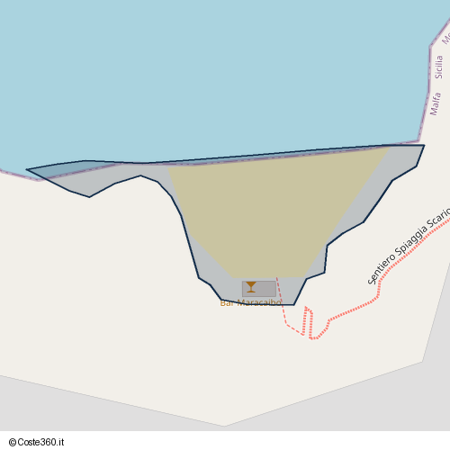 Posizione della spiaggia Spiaggia nei pressi di Sentiero Spiaggia Scario, Malfa, 98050