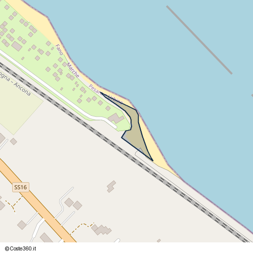 Posizione della spiaggia Spiaggia nei pressi di Strada Nazionale Adriatica Sud, Fano, 61032