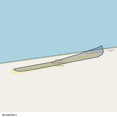 Posizione della spiaggia Spiaggia nei pressi di Strada Provinciale, Vico del Gargano
