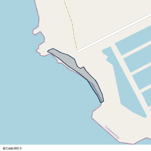 Posizione della spiaggia Spiaggia nei pressi di Strada della Torre Valdaliga, Civitavecchia