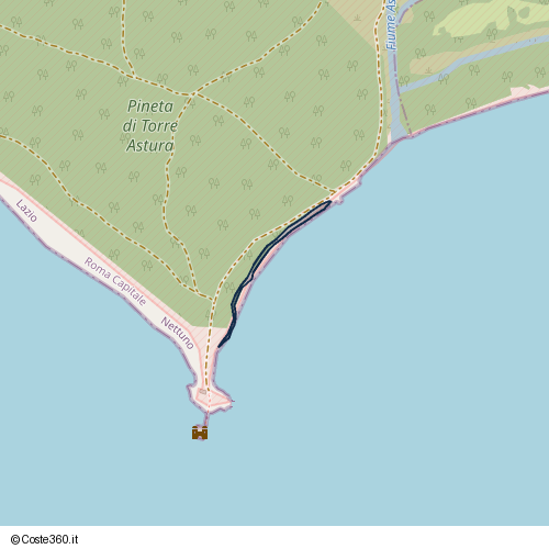 Posizione della spiaggia Spiaggia nei pressi di Nettuno