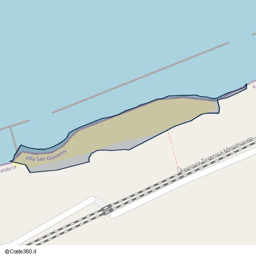 Posizione della spiaggia Spiaggia nei pressi di Villa San Giovanni, 89018