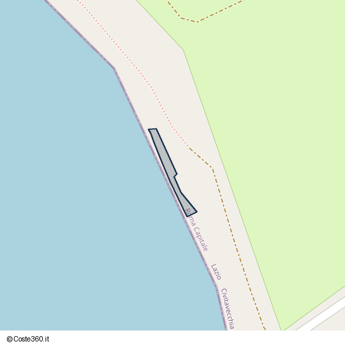 Posizione della spiaggia Spiaggia nei pressi di Strada della Torre Valdaliga, Pantano, Civitavecchia