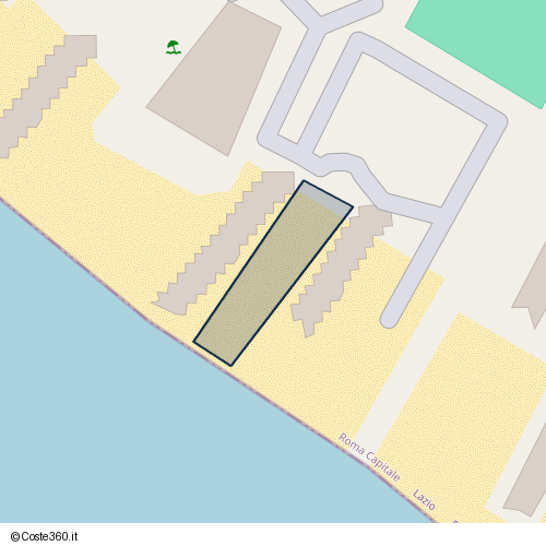 Posizione della spiaggia Spiaggia nei pressi di Lido di Castel Fusano, Roma, 00122