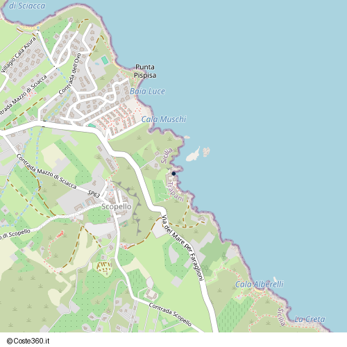 Posizione della spiaggia Spiaggia nei pressi di Largo Tonnara Scopello, Castellammare del Golfo, 91014