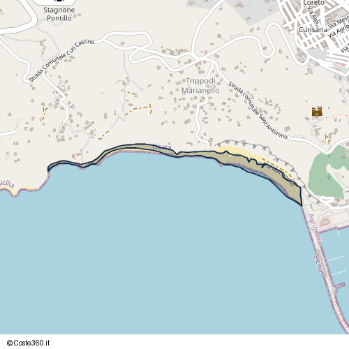 Posizione della spiaggia Spiaggia nei pressi di Strada Comunale Trippodi Marianello, Licata, 92027