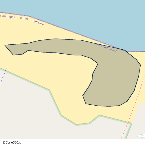 Posizione della spiaggia Spiaggia nei pressi di Corso Italia, Cattolica, 47841