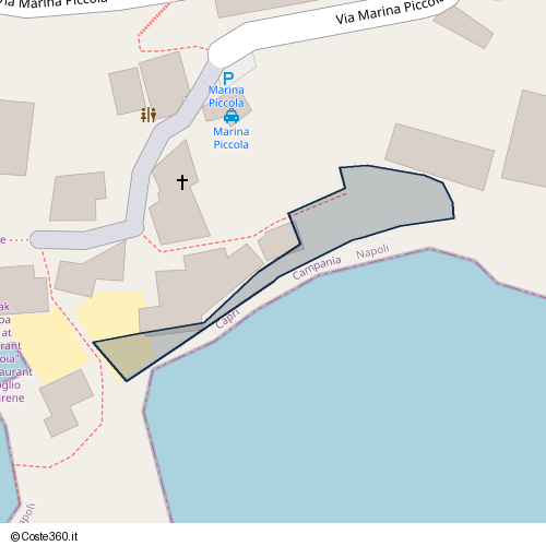 Posizione della spiaggia Spiaggia nei pressi di Via Marina Piccola, Capri, 80073