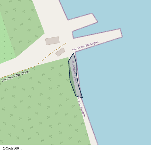 Posizione della spiaggia Spiaggia nei pressi di Località Villa d'Orri, Sarrocu/Sarroch, 09018