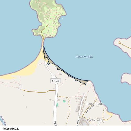 Posizione della spiaggia Spiaggia nei pressi di Lu Palau/Palau