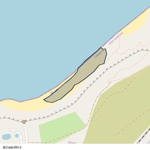 Posizione della spiaggia Spiaggia nei pressi di Contrada Marina del Faro, Santa Domenica, 89865