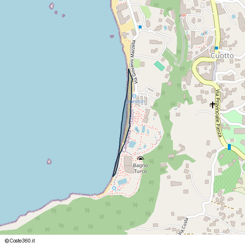 Posizione della spiaggia Spiaggia nei pressi di Via Giovanni Mazzella, Forio, 80075