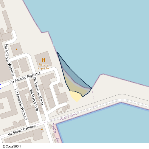 Posizione della spiaggia Spiaggia nei pressi di Via Alfredo Cappellini, San Filippo Neri, San Benedetto del Tronto, 63074