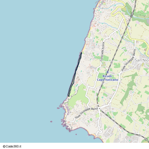 Posizione della spiaggia Spiaggia nei pressi di Loclaità Punta Tono, Ricadi, 89866