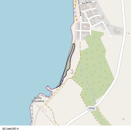 Posizione della spiaggia Spiaggia nei pressi di Lungomare Punta S'incudine 38, Santeru/San Vero Milis, 09070