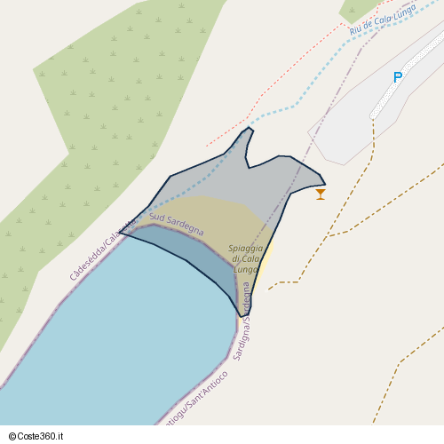 Posizione della spiaggia Spiaggia nei pressi di Santu Antiogu/Sant'Antioco, 09017