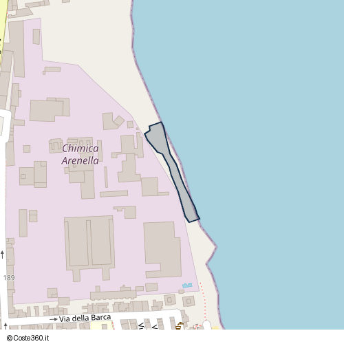 Posizione della spiaggia Spiaggia nei pressi di Via Caruso, Arenella, Palermo, 90142