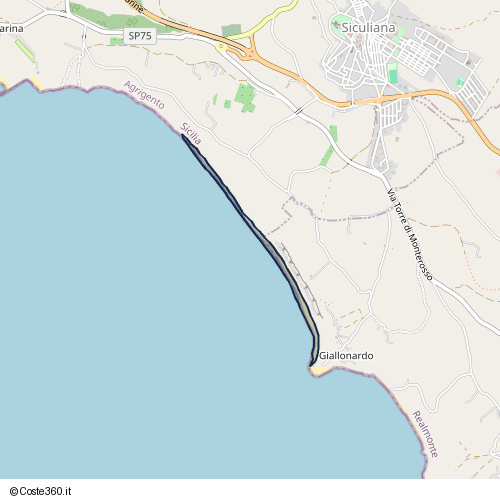 Posizione della spiaggia Spiaggia nei pressi di Siculiana, 92010