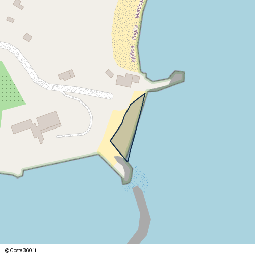 Posizione della spiaggia Spiaggia nei pressi di Mattinata