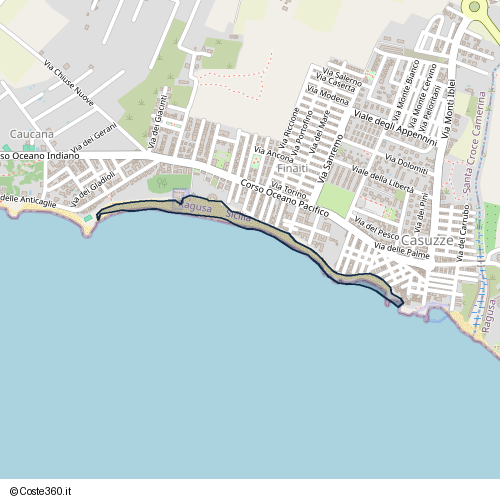 Posizione della spiaggia Spiaggia nei pressi di Via Taormina, Santa Croce Camerina, 97017