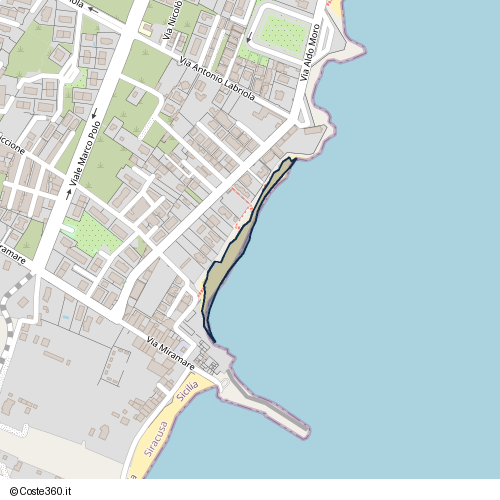 Posizione della spiaggia Spiaggia nei pressi di Via Aldo Moro, Avola, 96012