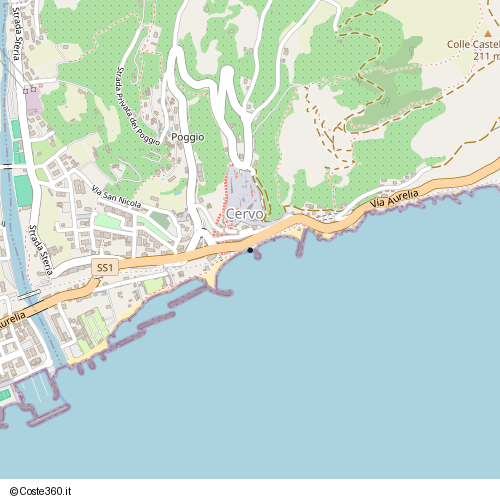 Posizione della spiaggia Spiaggia nei pressi di Via Aurelia, Cervo, 17051