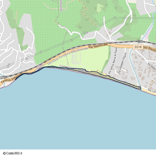 Posizione della spiaggia Spiaggia nei pressi di Via Santa Maria le Piane, Villammare, 84079