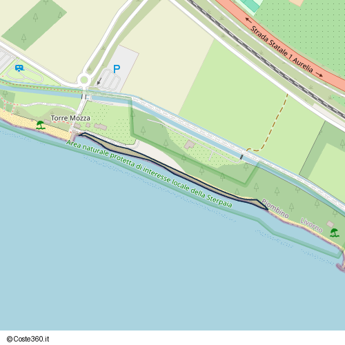 Posizione della spiaggia Spiaggia nei pressi di Piombino, 58075