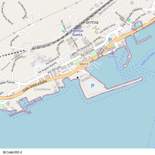 Posizione della spiaggia Spiaggia nei pressi di Via Marangio II, Formia, 04023