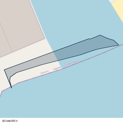 Posizione della spiaggia Spiaggia nei pressi di Piazzale Arturo Issel, Finalmarina, Finale Ligure, 17024
