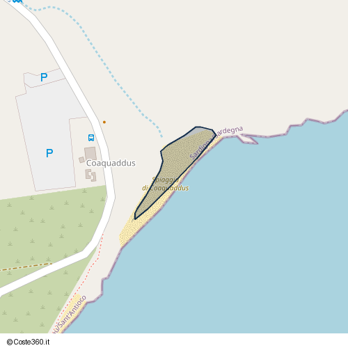 Posizione della spiaggia Spiaggia nei pressi di Santu Antiogu/Sant'Antioco, 09017