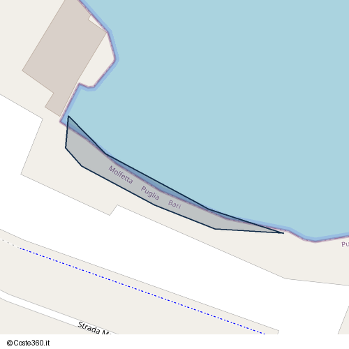 Posizione della spiaggia Spiaggia nei pressi di Banchina Seminario, Molfetta, 70056