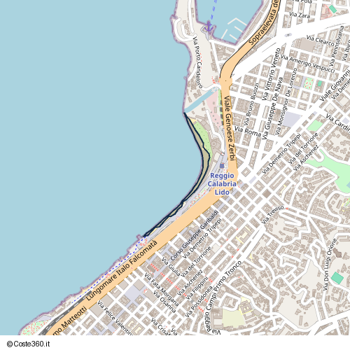 Posizione della spiaggia Spiaggia nei pressi di Via Tenente Panella, Reggio di Calabria, 89123