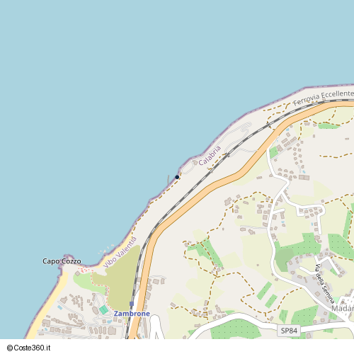 Posizione della spiaggia Spiaggia nei pressi di SS522, Zambrone, 89868