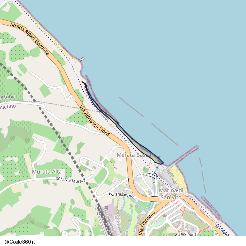 Posizione della spiaggia Spiaggia nei pressi di Ciclovia Adriatica, Ortona, 66038