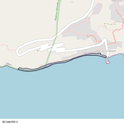 Posizione della spiaggia Spiaggia nei pressi di Lipari