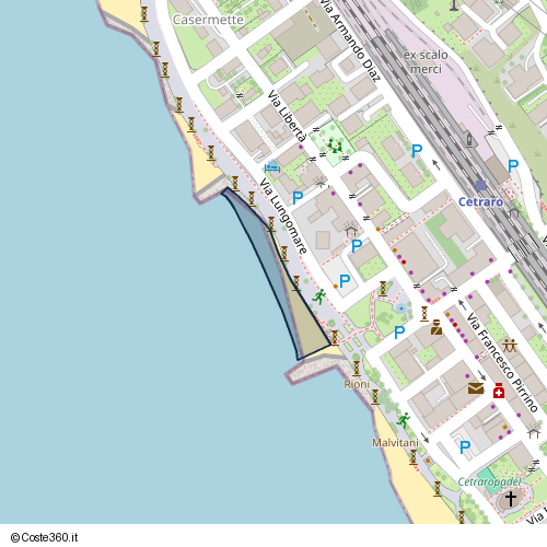 Posizione della spiaggia Spiaggia nei pressi di Lungomare, Cetraro Marina, Cetraro, 87022